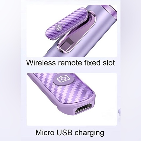 BRAND NEW PURPLE SELFIE STICK 60”TRIPOD COMBO. ALL IN 1 WITH WIRELESS REMOTE - Picture 4 of 7